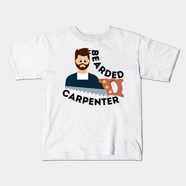 Bearded Carpenter Kids T-Shirt by JaunzemsR